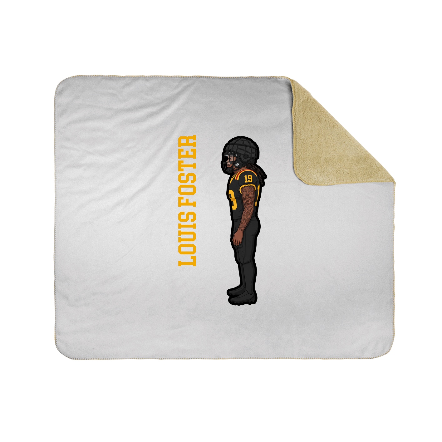 Throw Blanket — Name Vertical in White
