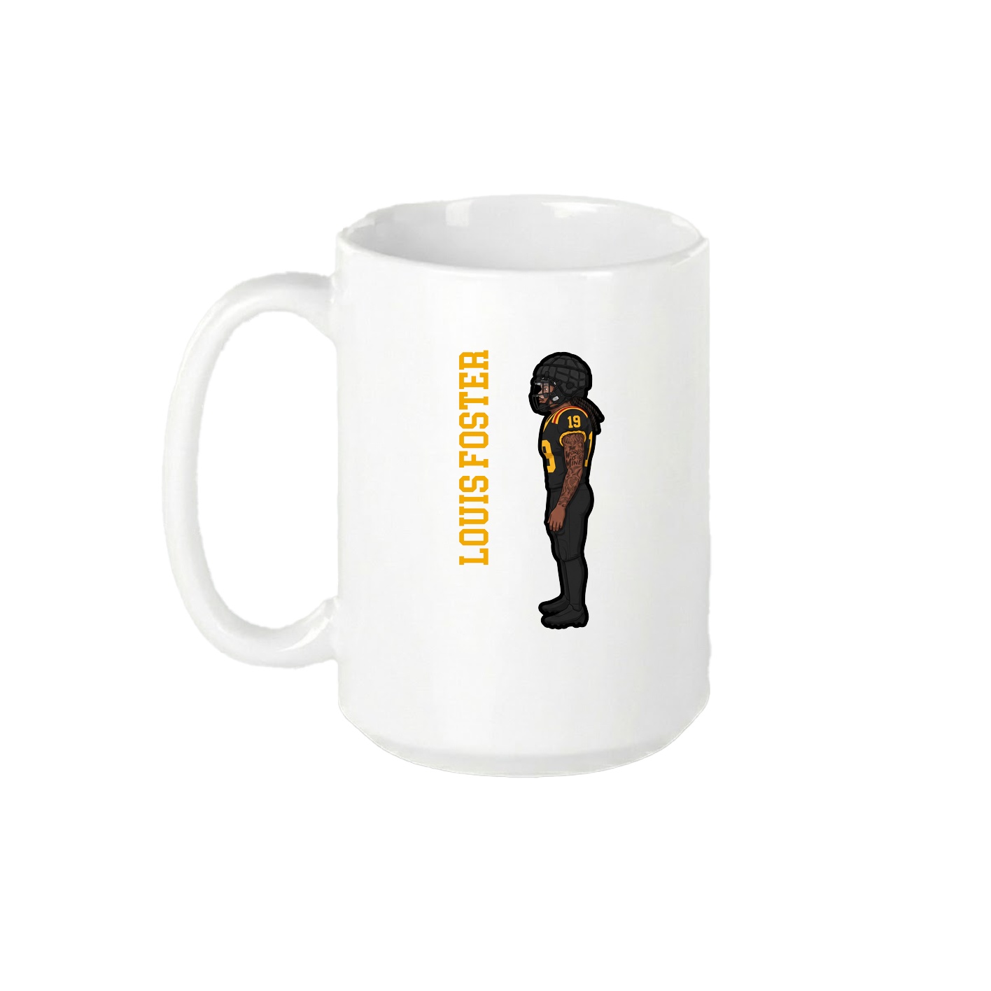 15oz Coffee Mug — Name Vertical in White