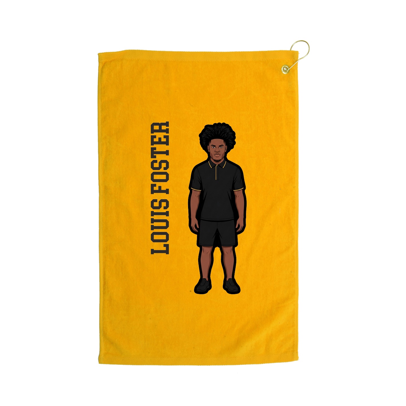 Golf Towel — Name Vertical in Gold
