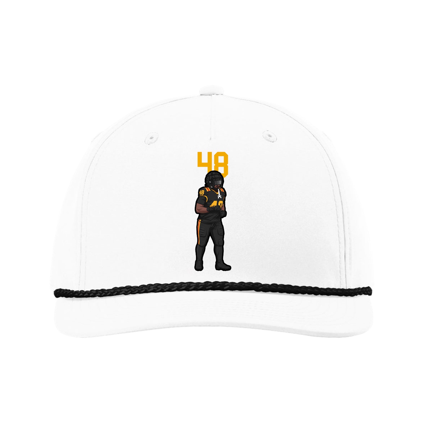 Five-Panel Classic Rope Cap — Number Top in White