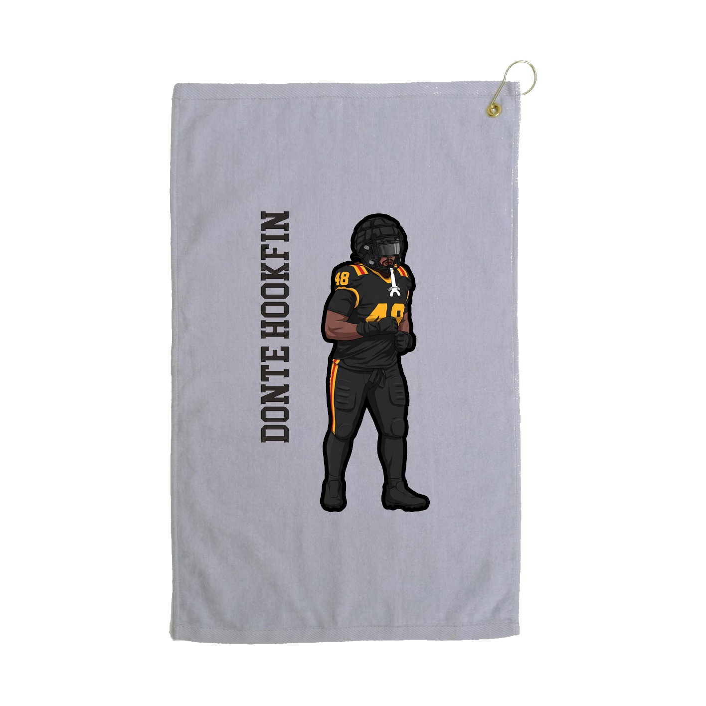 Golf Towel — Name Vertical in Grey
