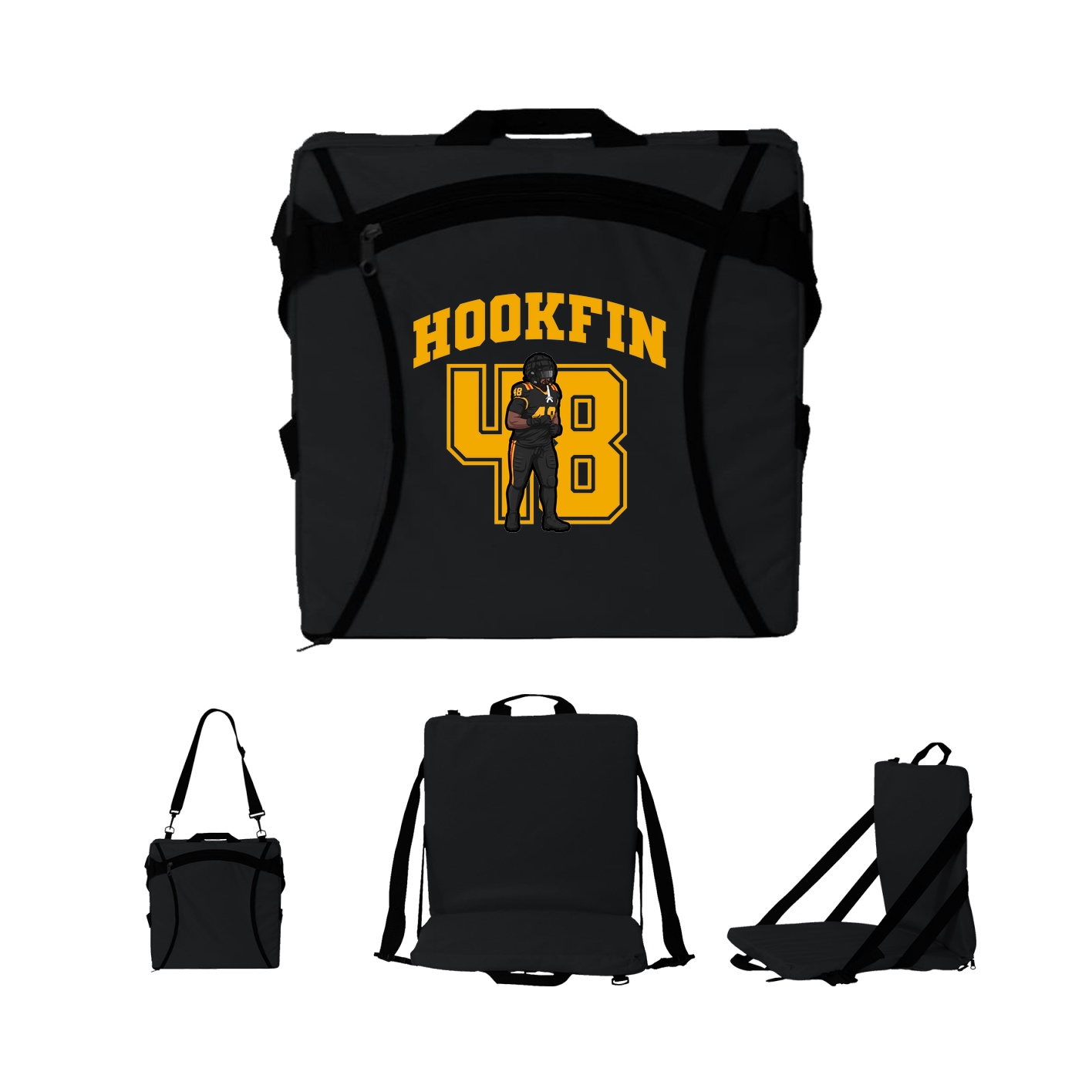 Folding Stadium Seat — Number in Black