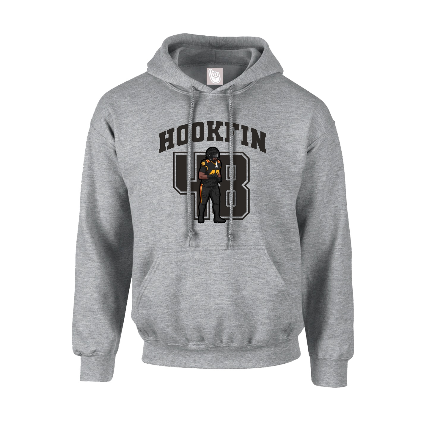 Hoodie — Number in Grey