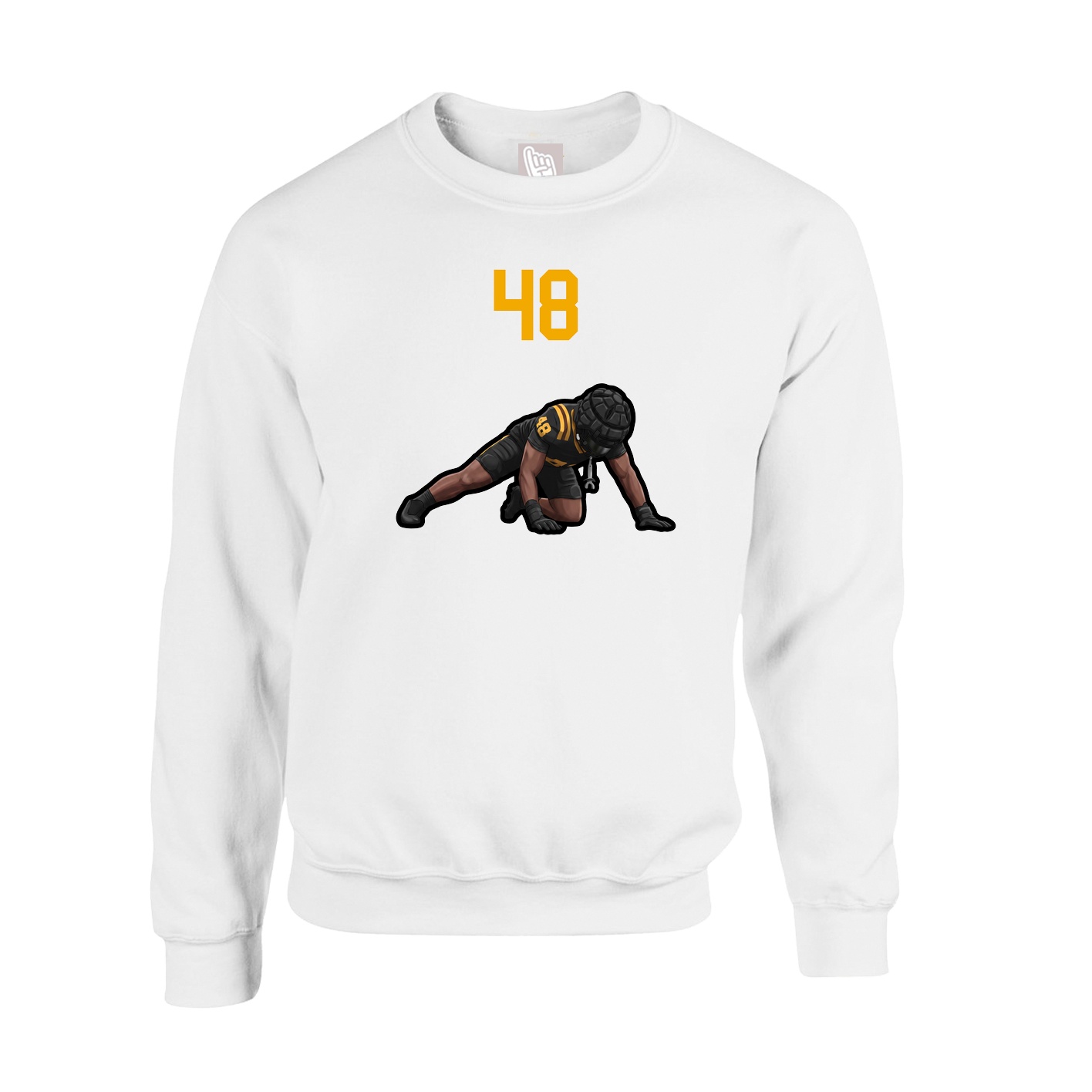 Fleece Crew — Number Top in White