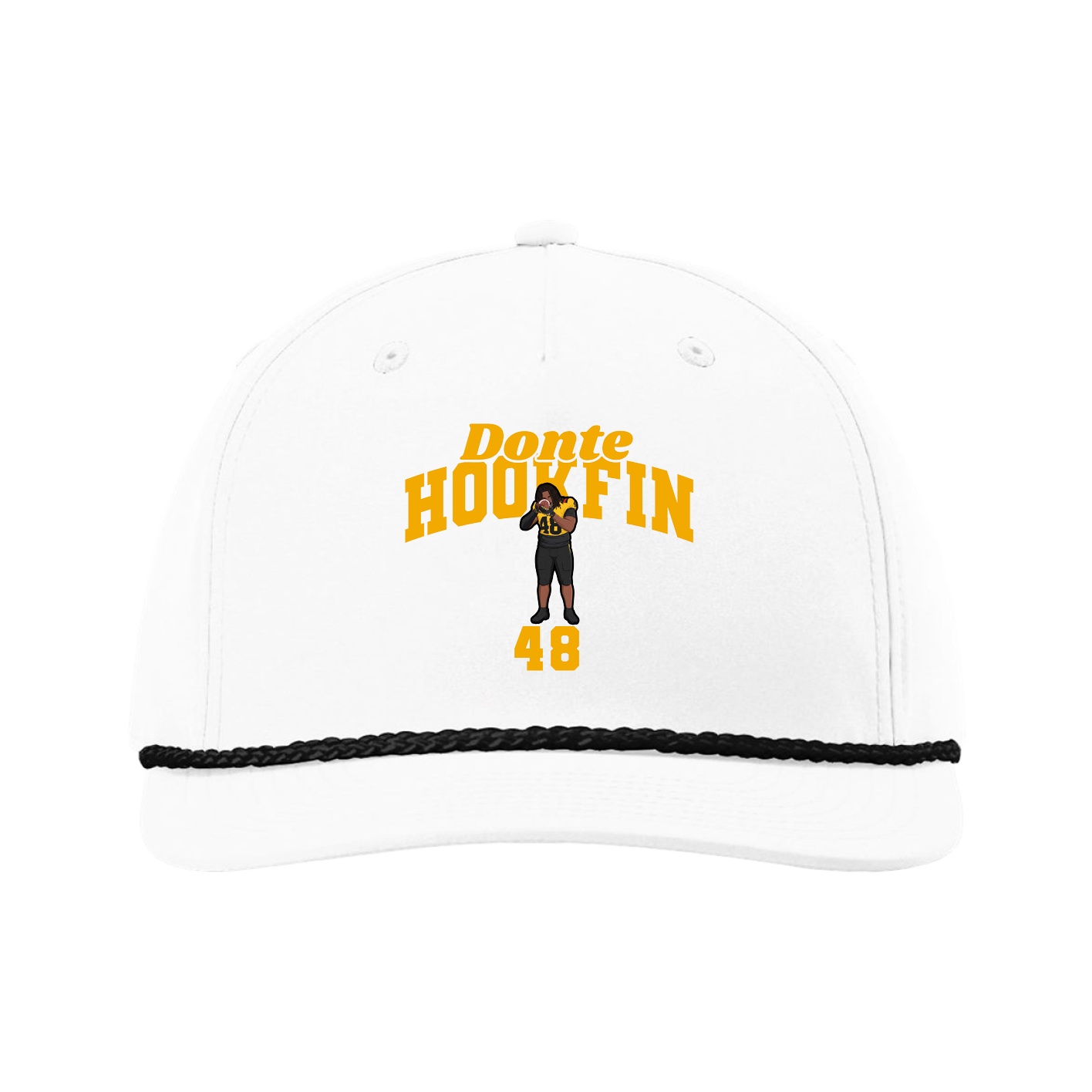 Five-Panel Classic Rope Cap — Signature Arch in White
