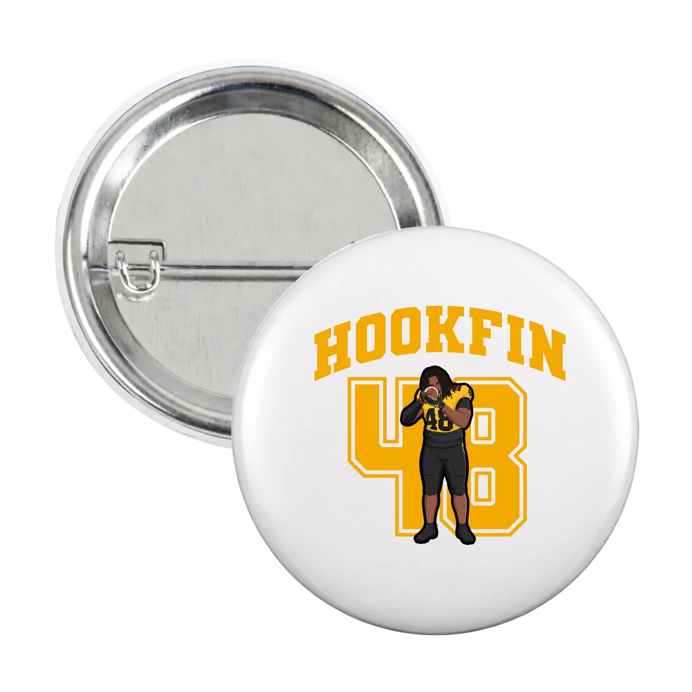 Game Day Button — Number in White