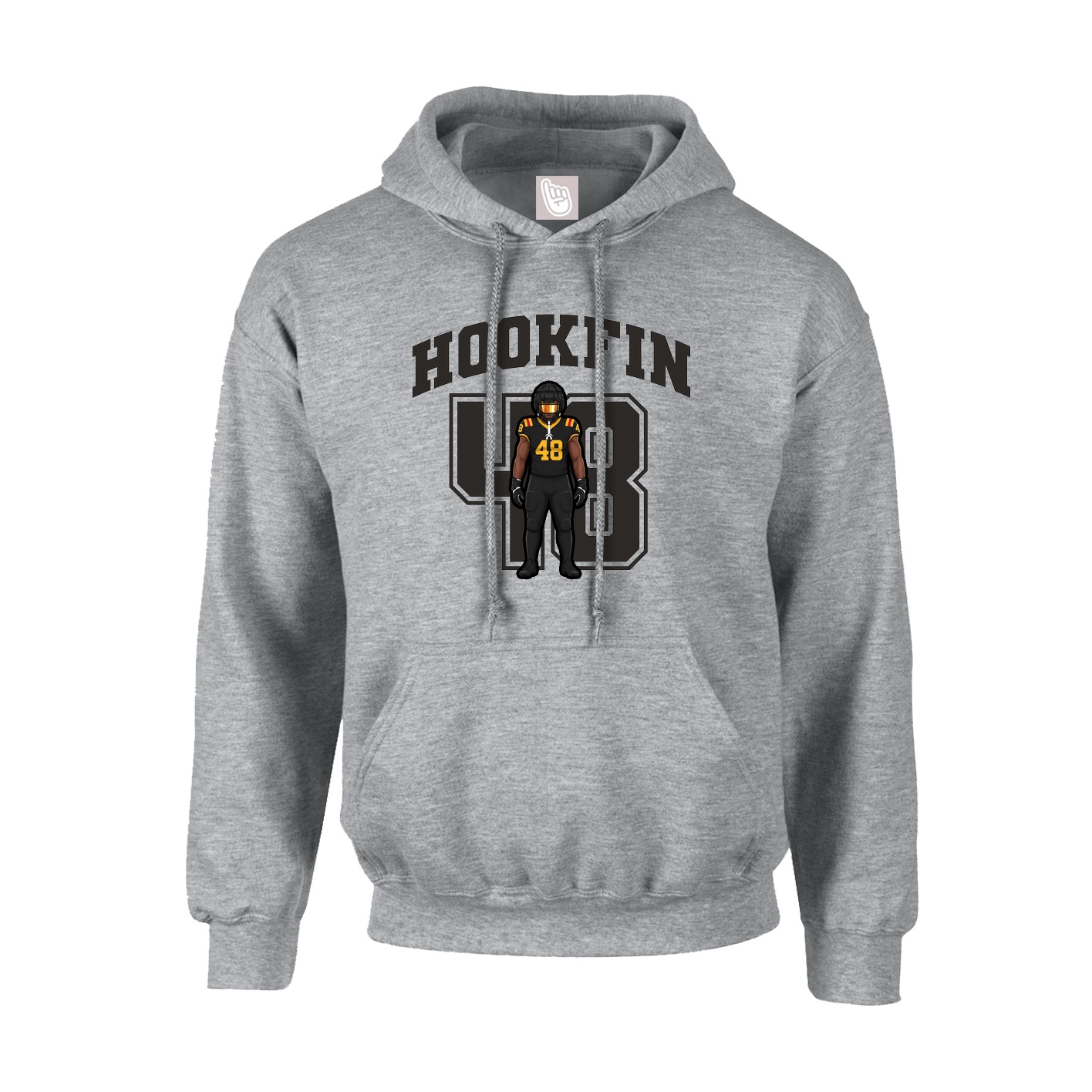 Youth Hoodie — Number in Grey