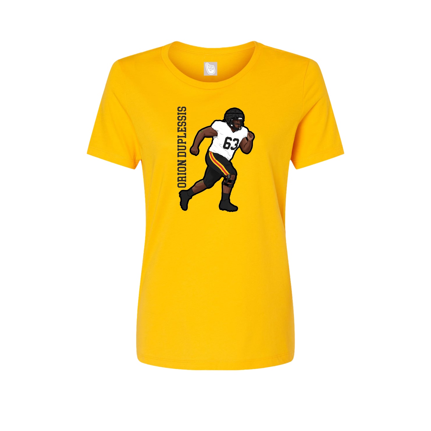 Fitted Women's Tee — Name Vertical in Gold