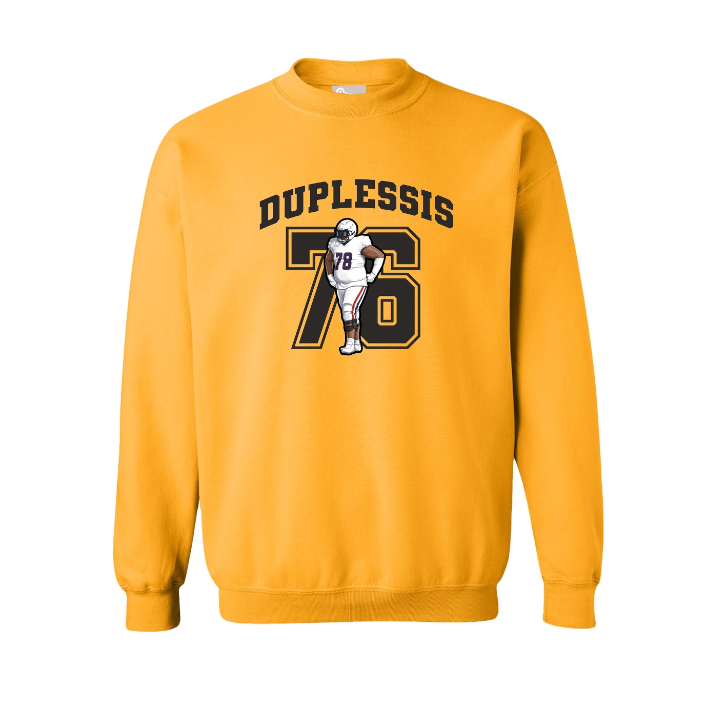 Fleece Crew — Number in Gold