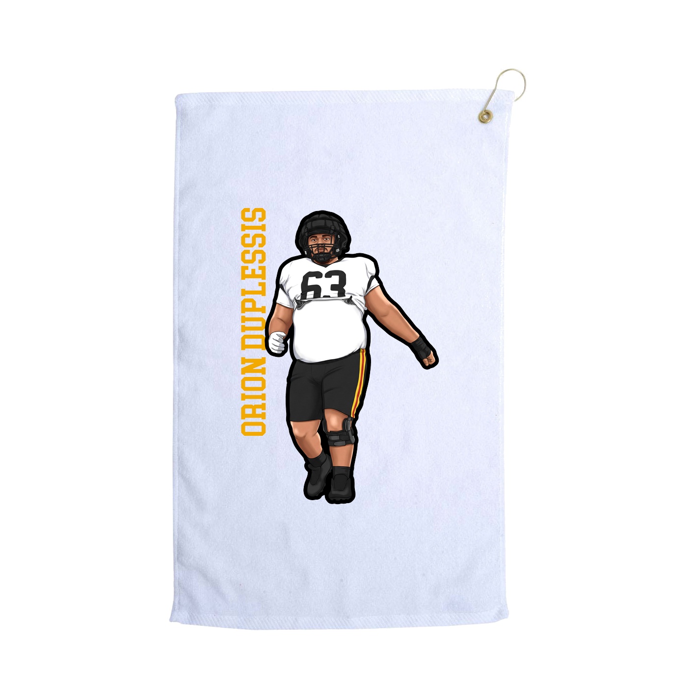 Golf Towel — Name Vertical in White