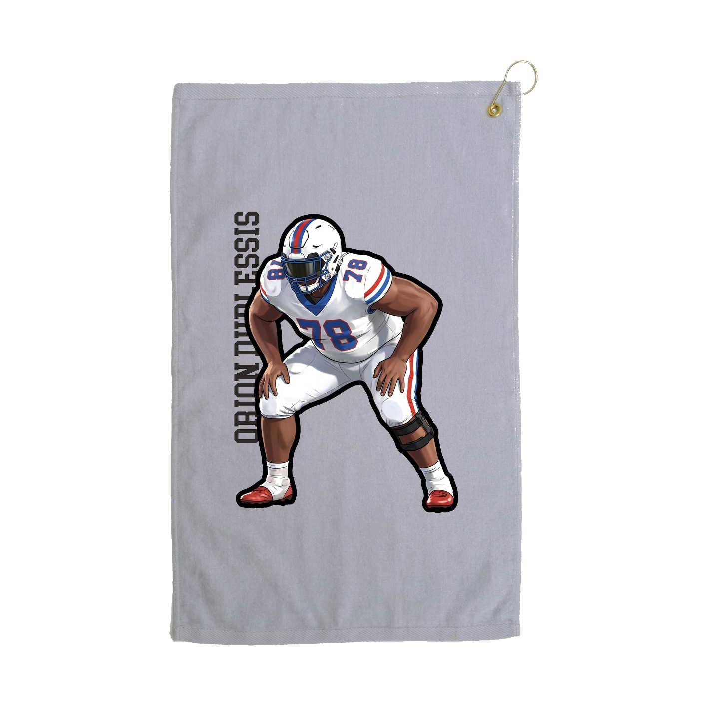 Golf Towel — Name Vertical in Grey