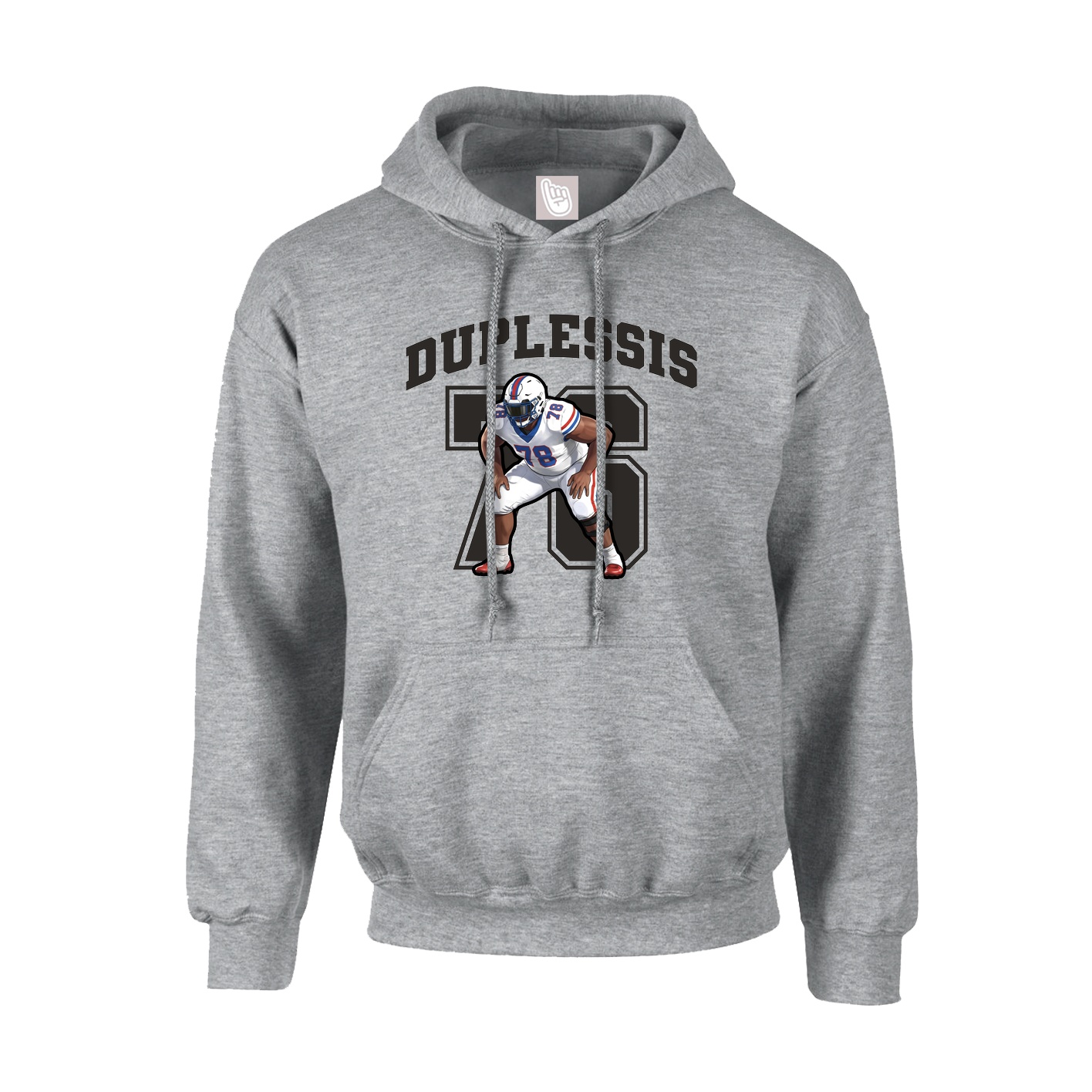 Youth Hoodie — Number in Grey