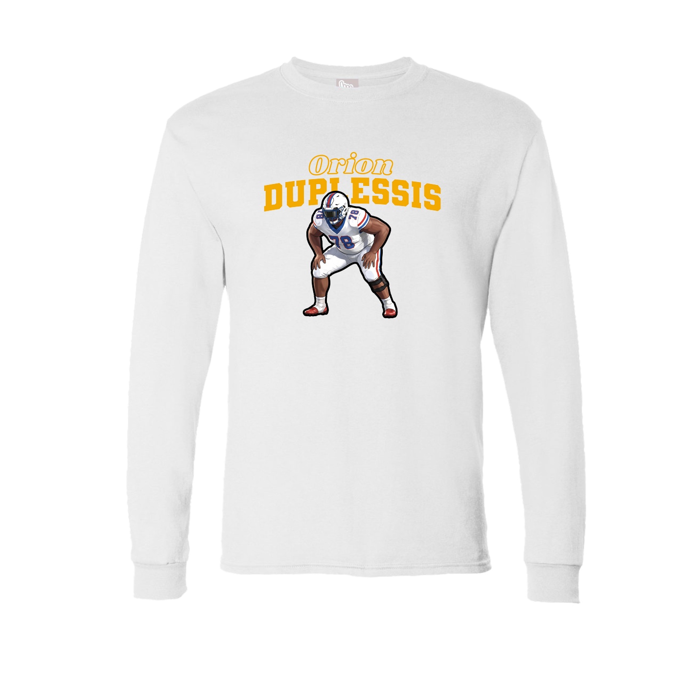 Long Sleeve Tee — Name Arch in White