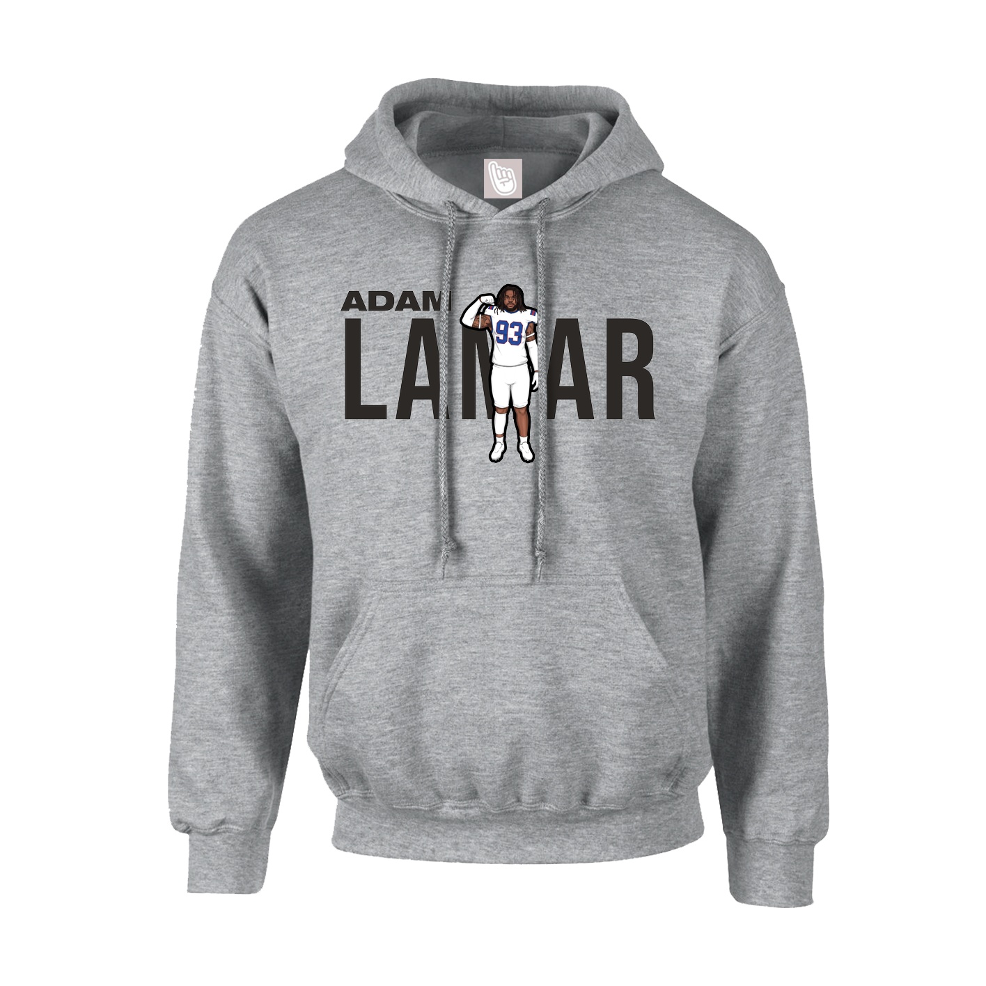Hoodie — Player Name in Grey