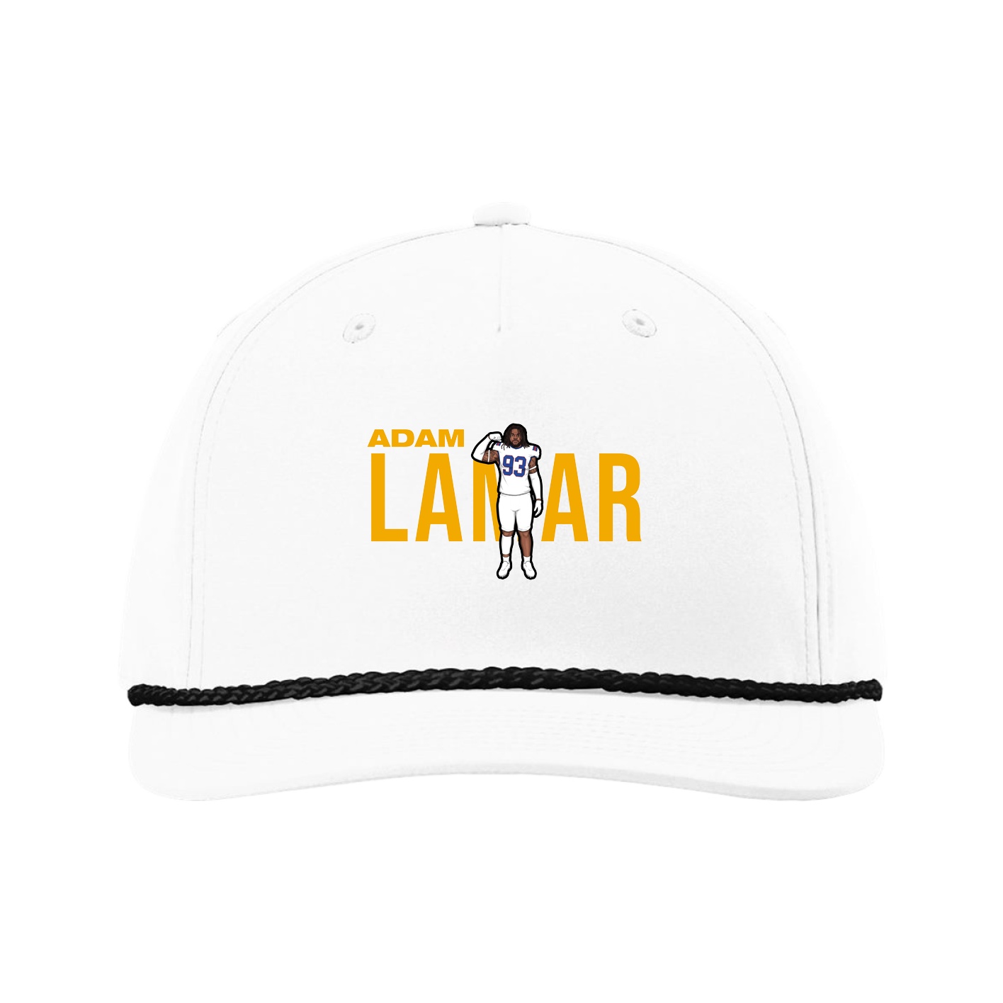 Five-Panel Classic Rope Cap — Player Name in White