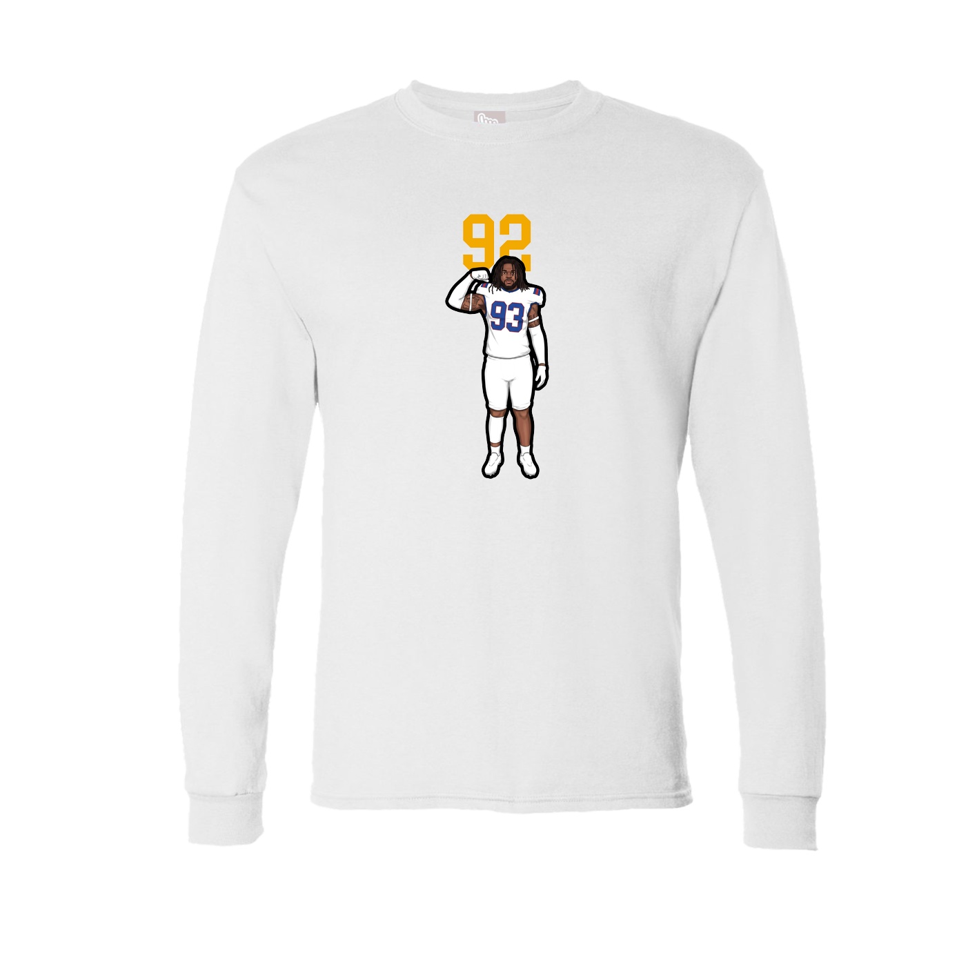 Long Sleeve Tee — Number Top in White