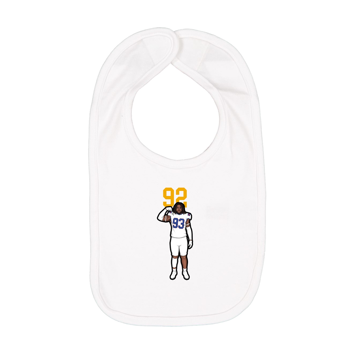 Infant Bib — Number Top in White