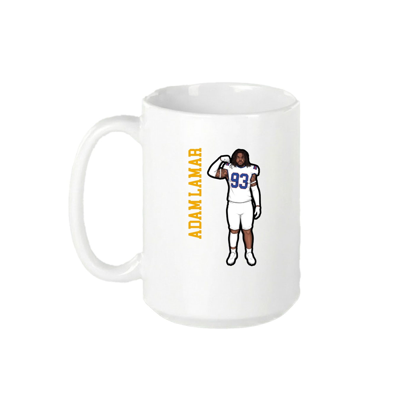 15oz Coffee Mug — Name Vertical in White