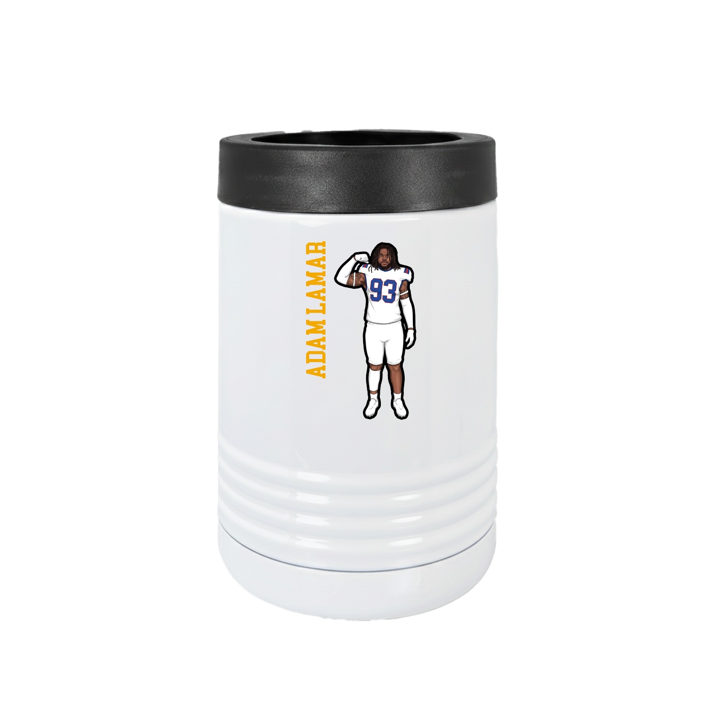Beverage Holder — Name Vertical in White