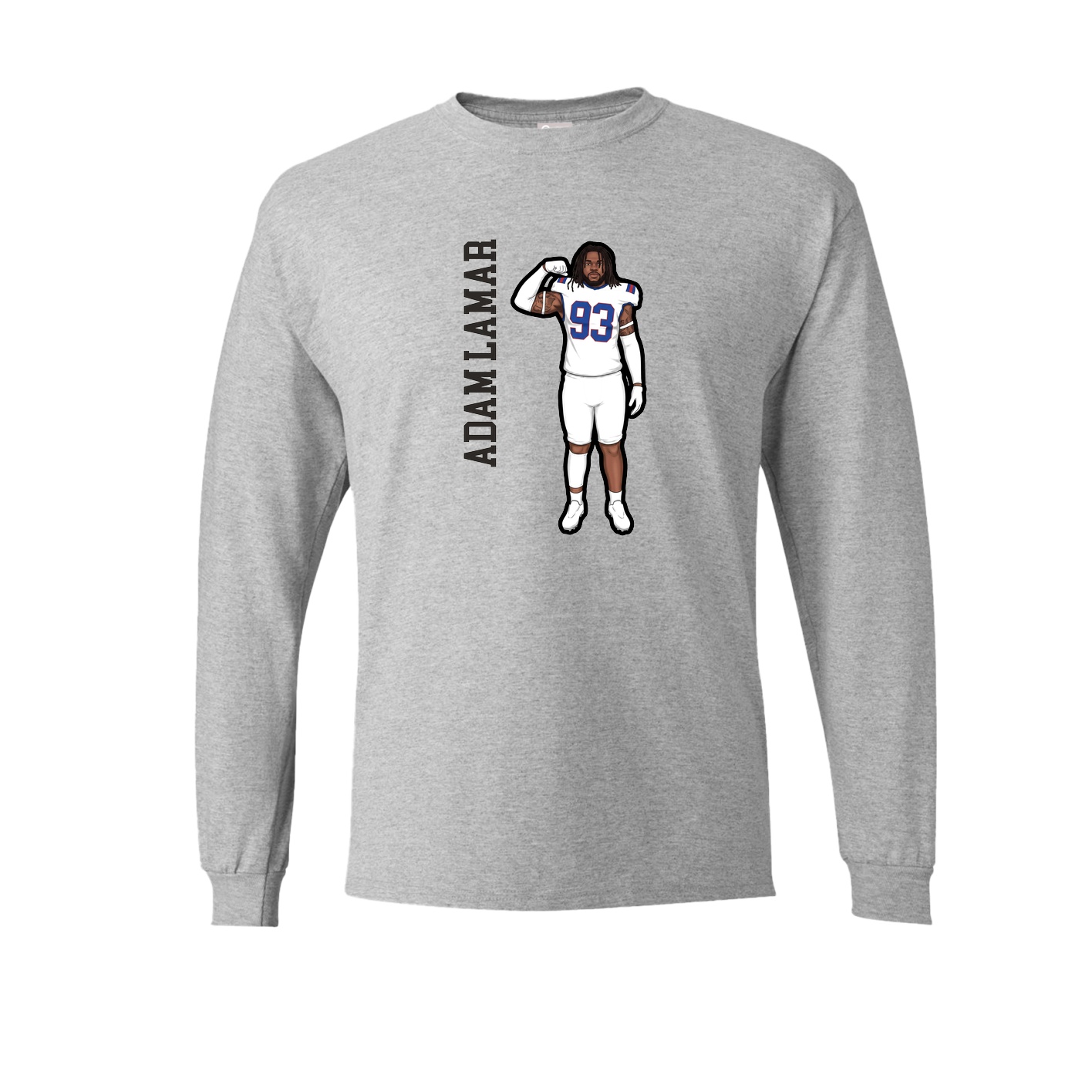 Long Sleeve Tee — Name Vertical in Grey