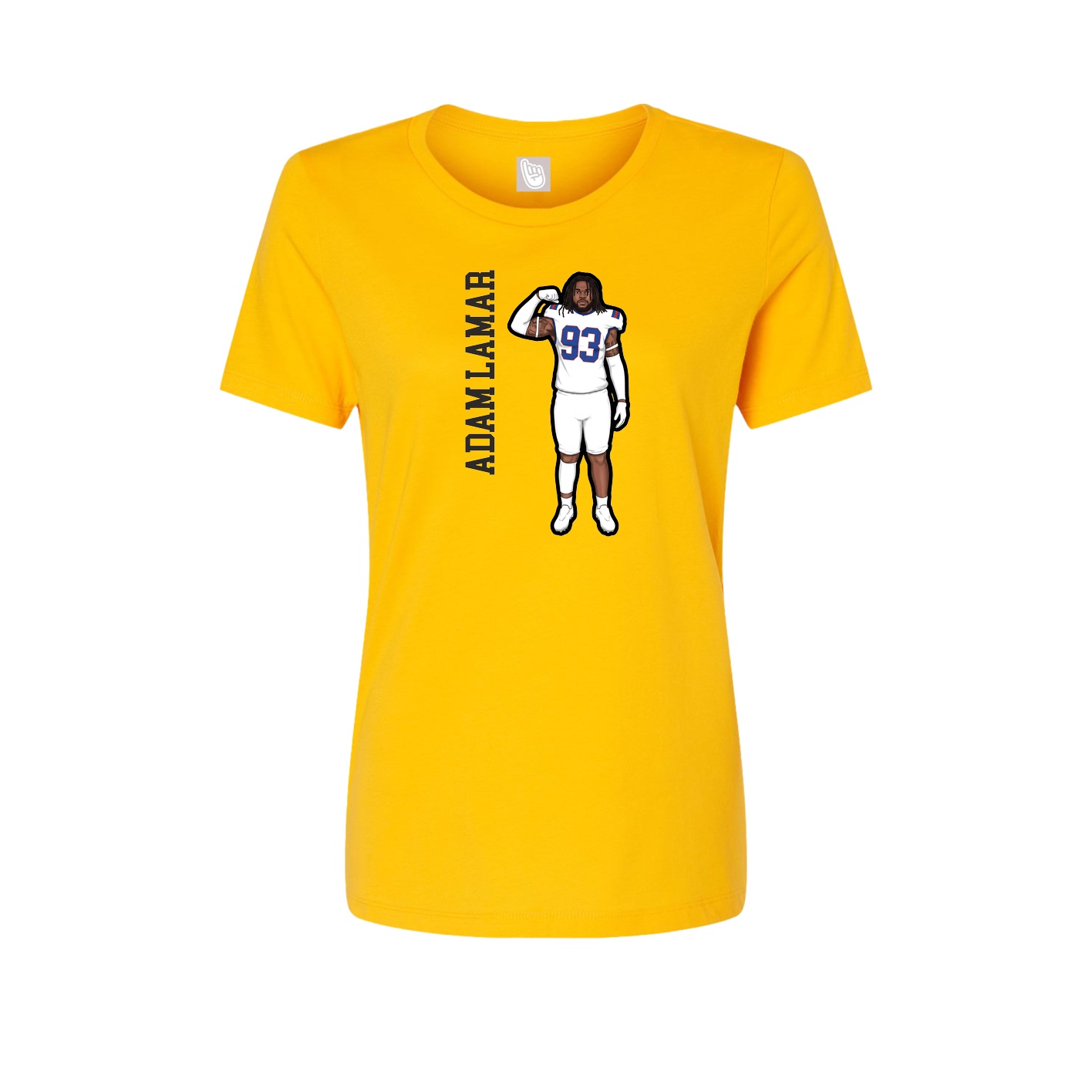 Fitted Women's Tee — Name Vertical in Gold