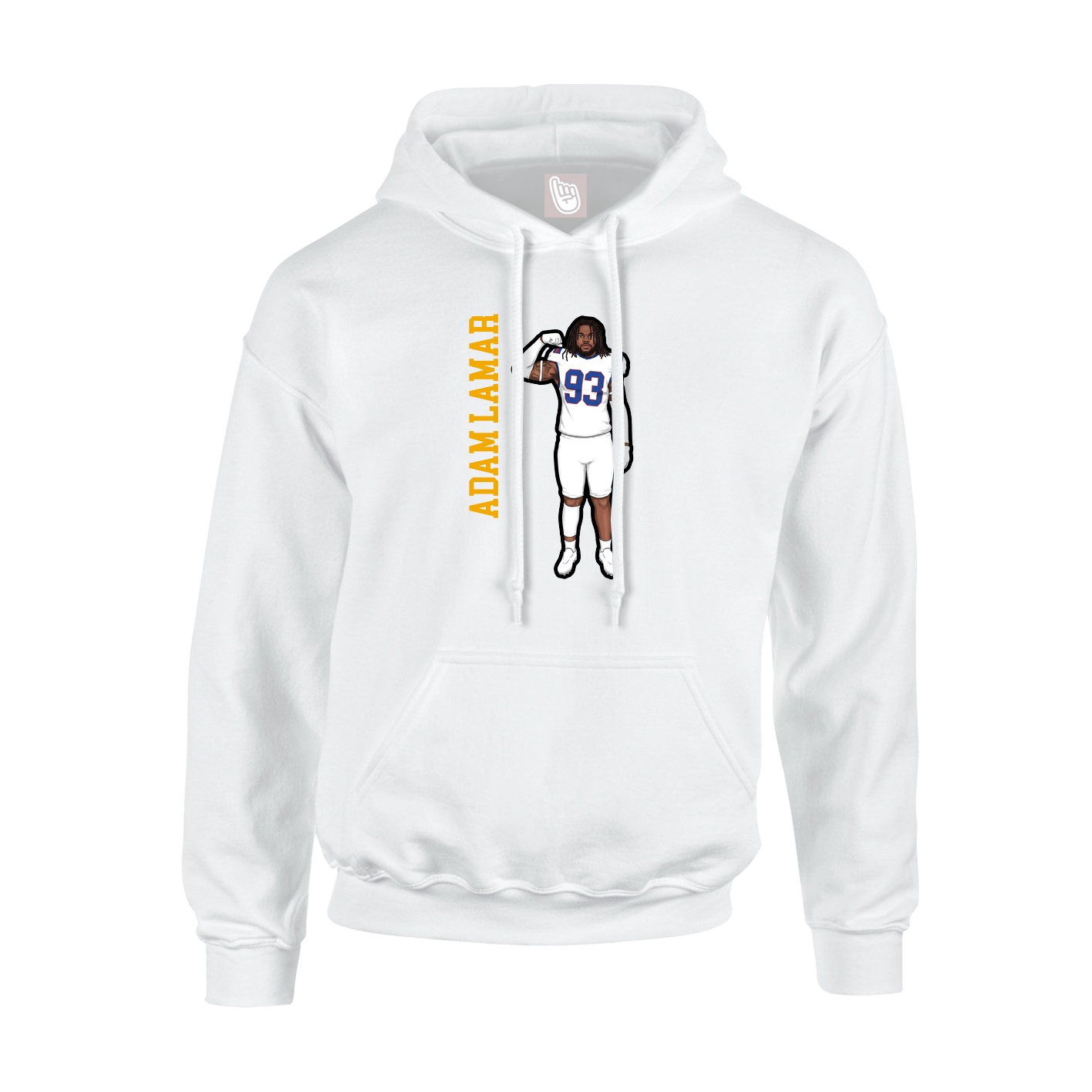 Hoodie — Name Vertical in White
