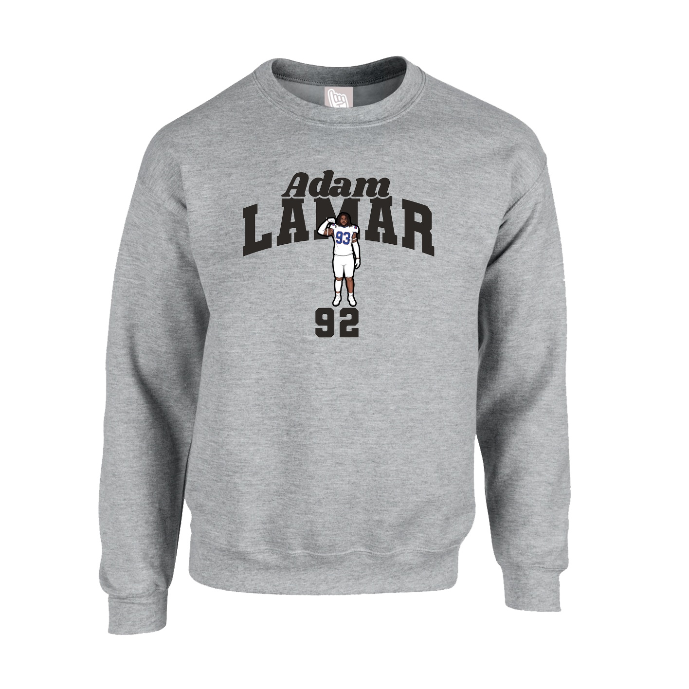 Fleece Crew — Signature Arch in Grey
