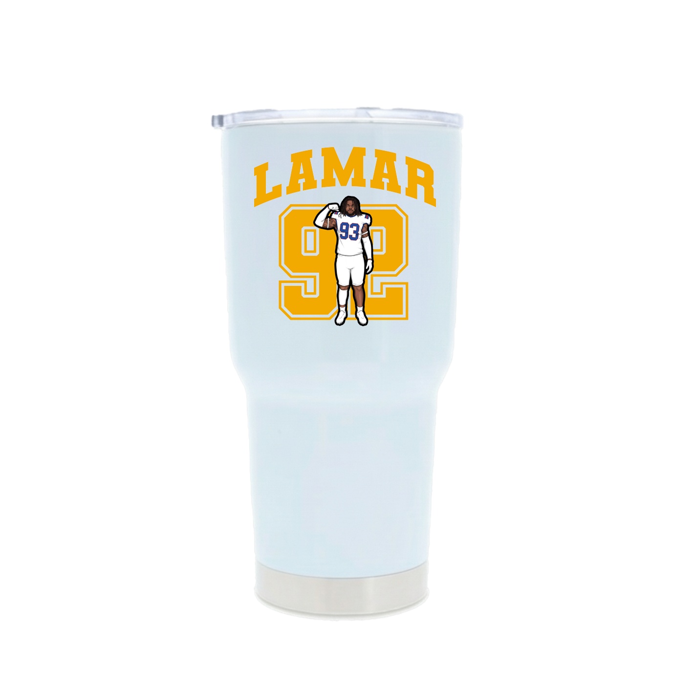 30oz Stainless Steel Tumbler — Number in White