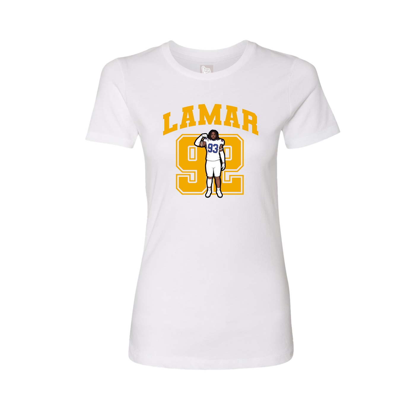 Fitted Women's Tee — Number in White