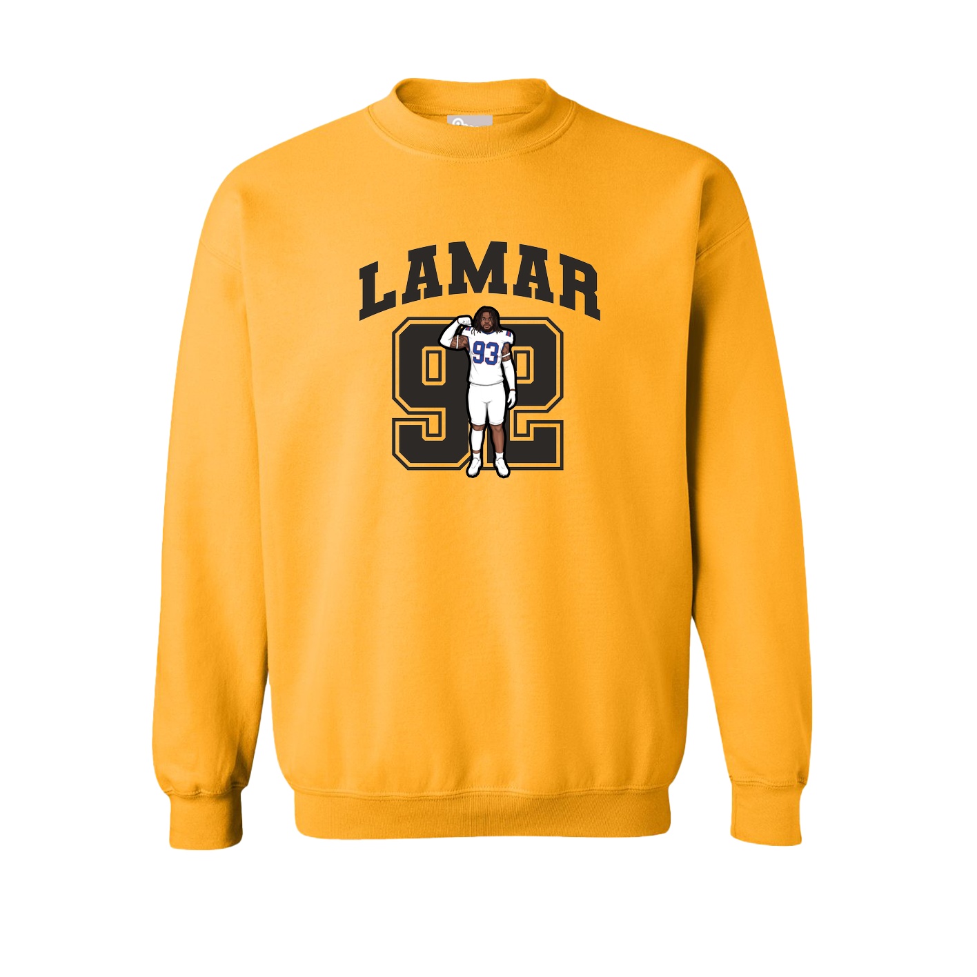 Fleece Crew — Number in Gold
