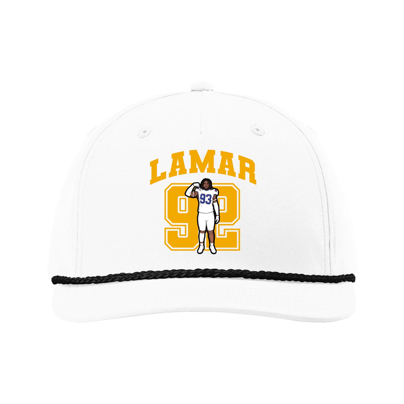 Five-Panel Classic Rope Cap — Number in White