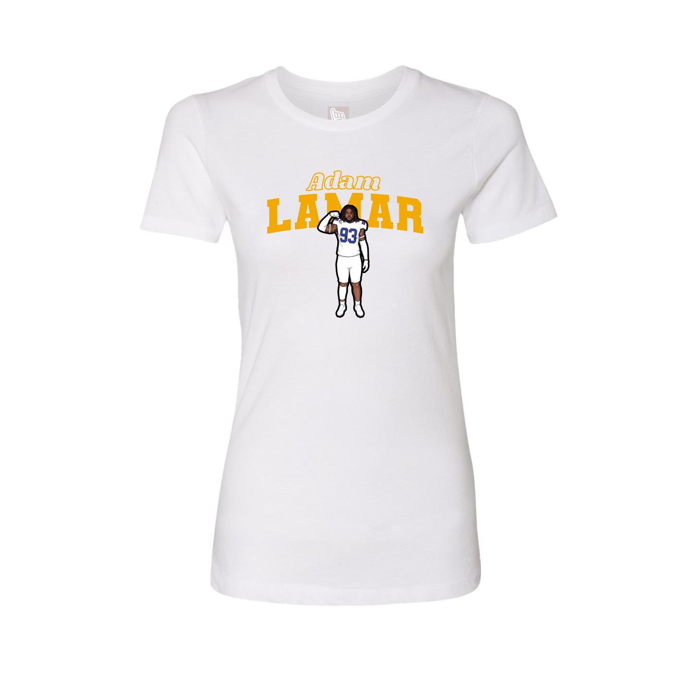 Fitted Women's Tee — Name Arch in White