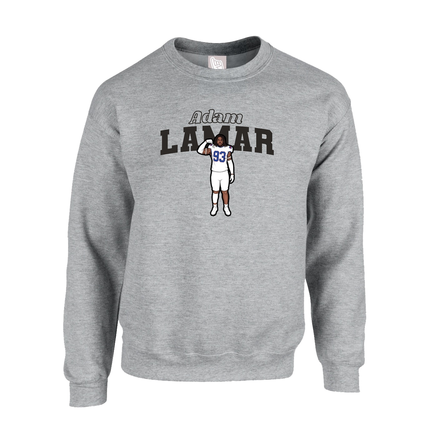Fleece Crew — Name Arch in Grey
