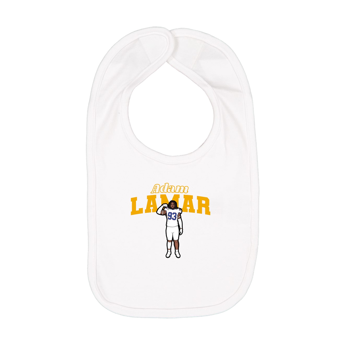 Infant Bib — Name Arch in White