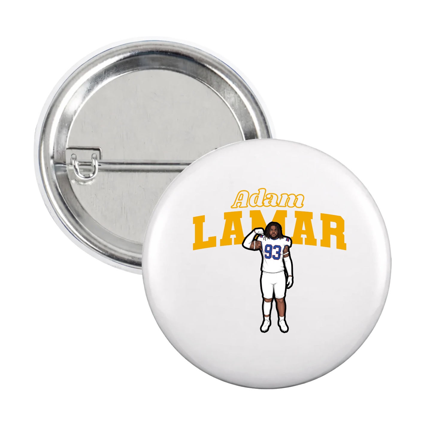 Game Day Button — Name Arch in White