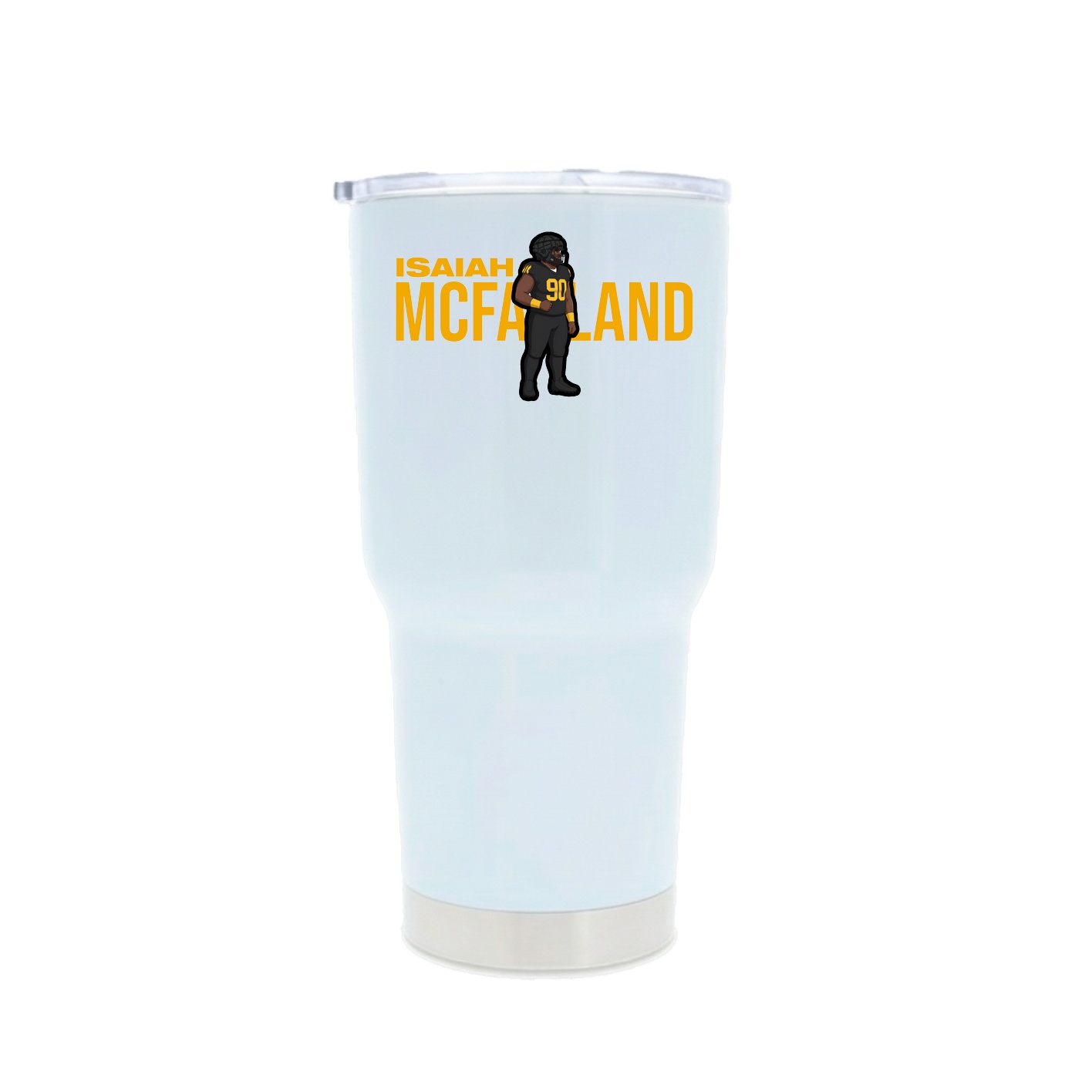 30oz Stainless Steel Tumbler — Player Name in White