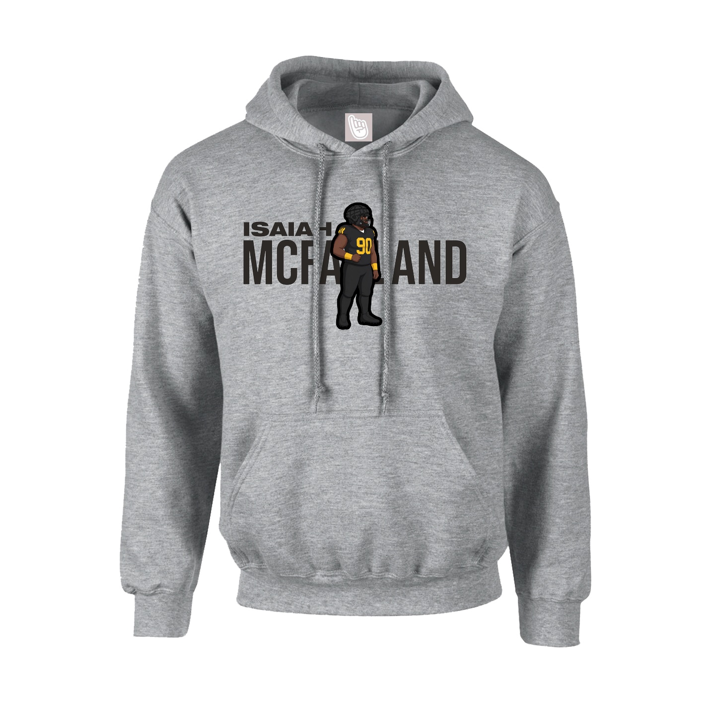 Youth Hoodie — Player Name in Grey