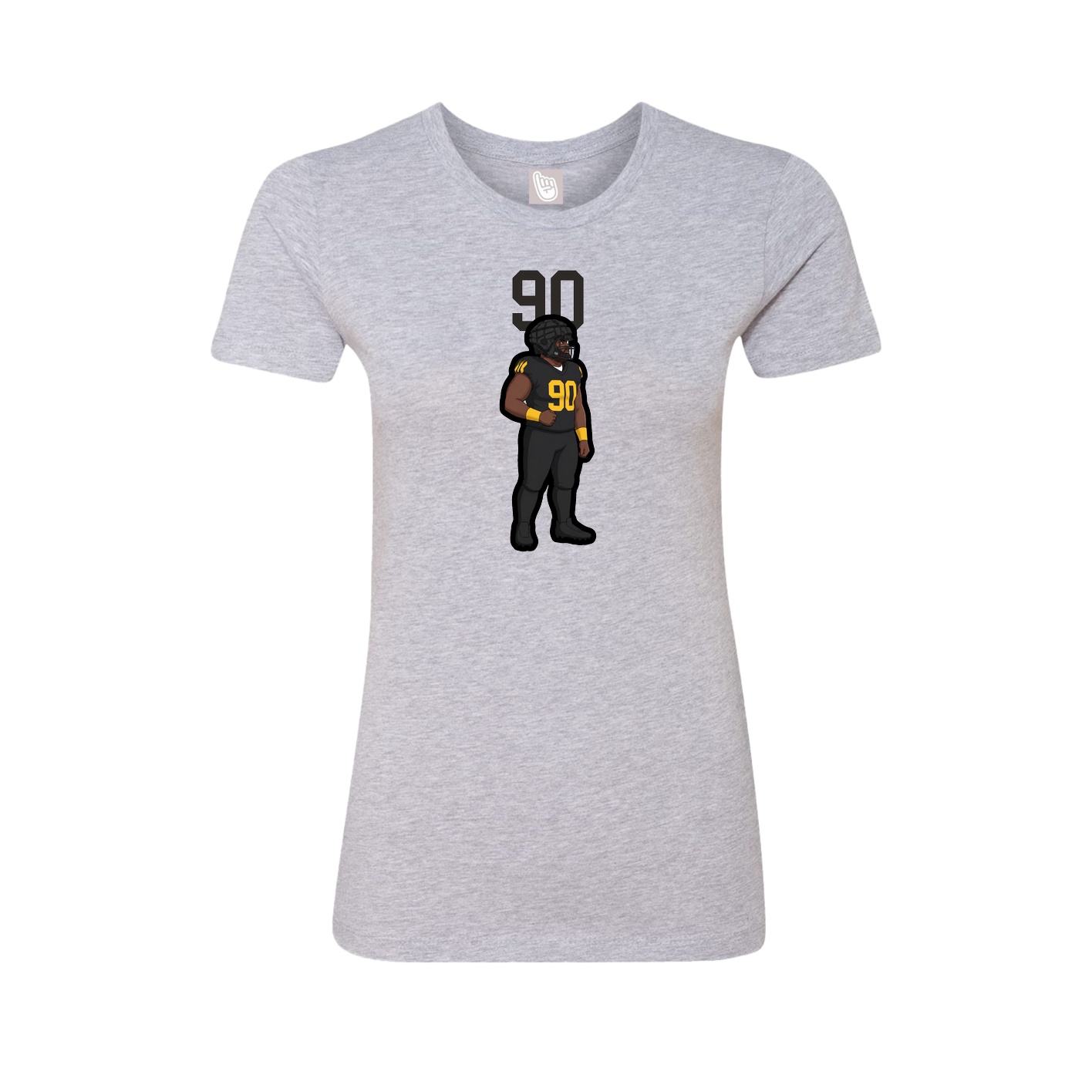 Fitted Women's Tee — Number Top in Grey
