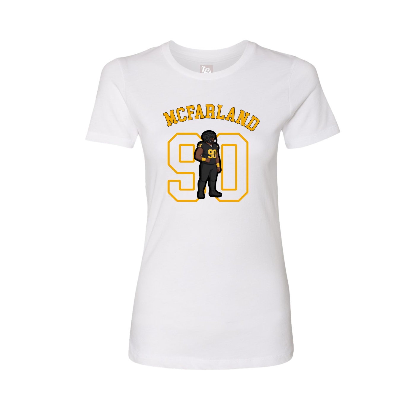 Fitted Women's Tee — Shirsey Arch in White