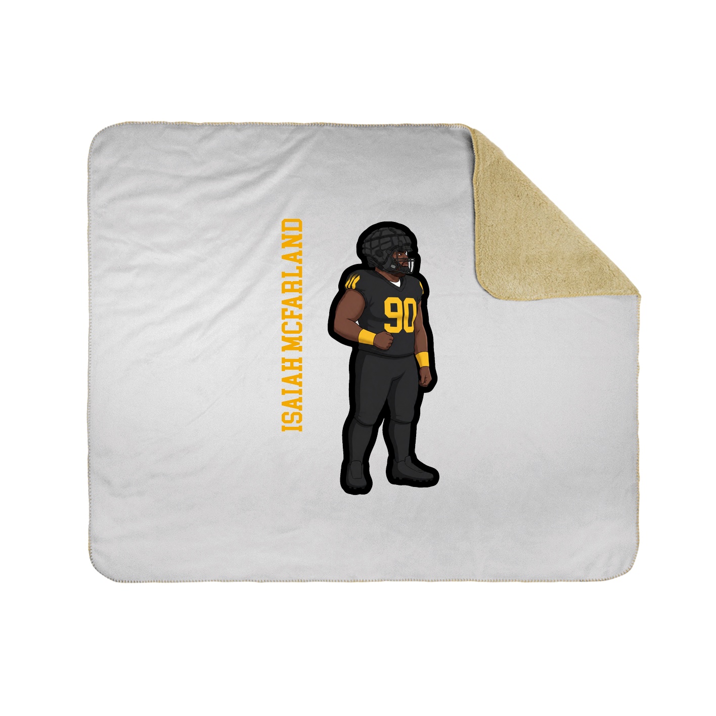 Throw Blanket — Name Vertical in White