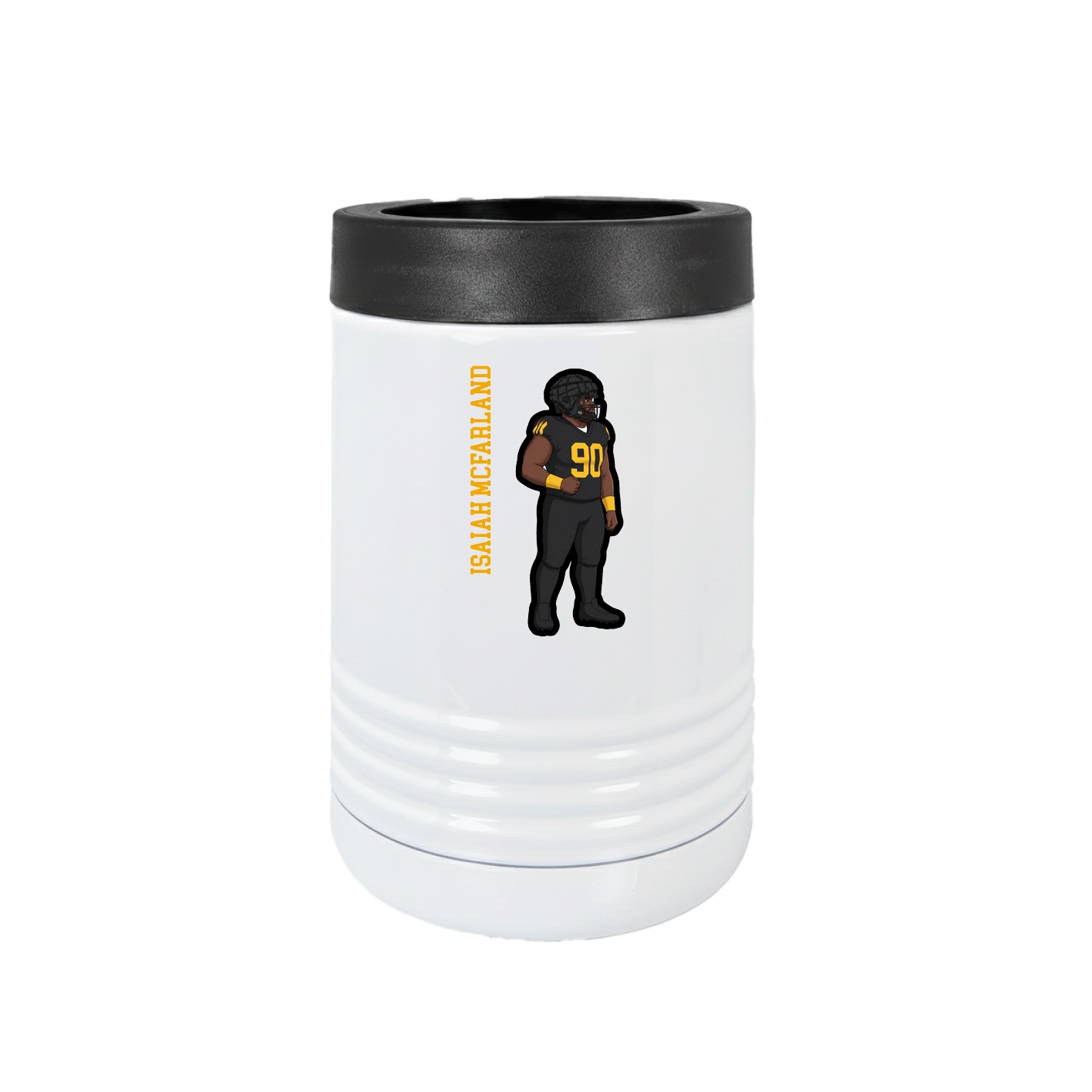 Beverage Holder — Name Vertical in White
