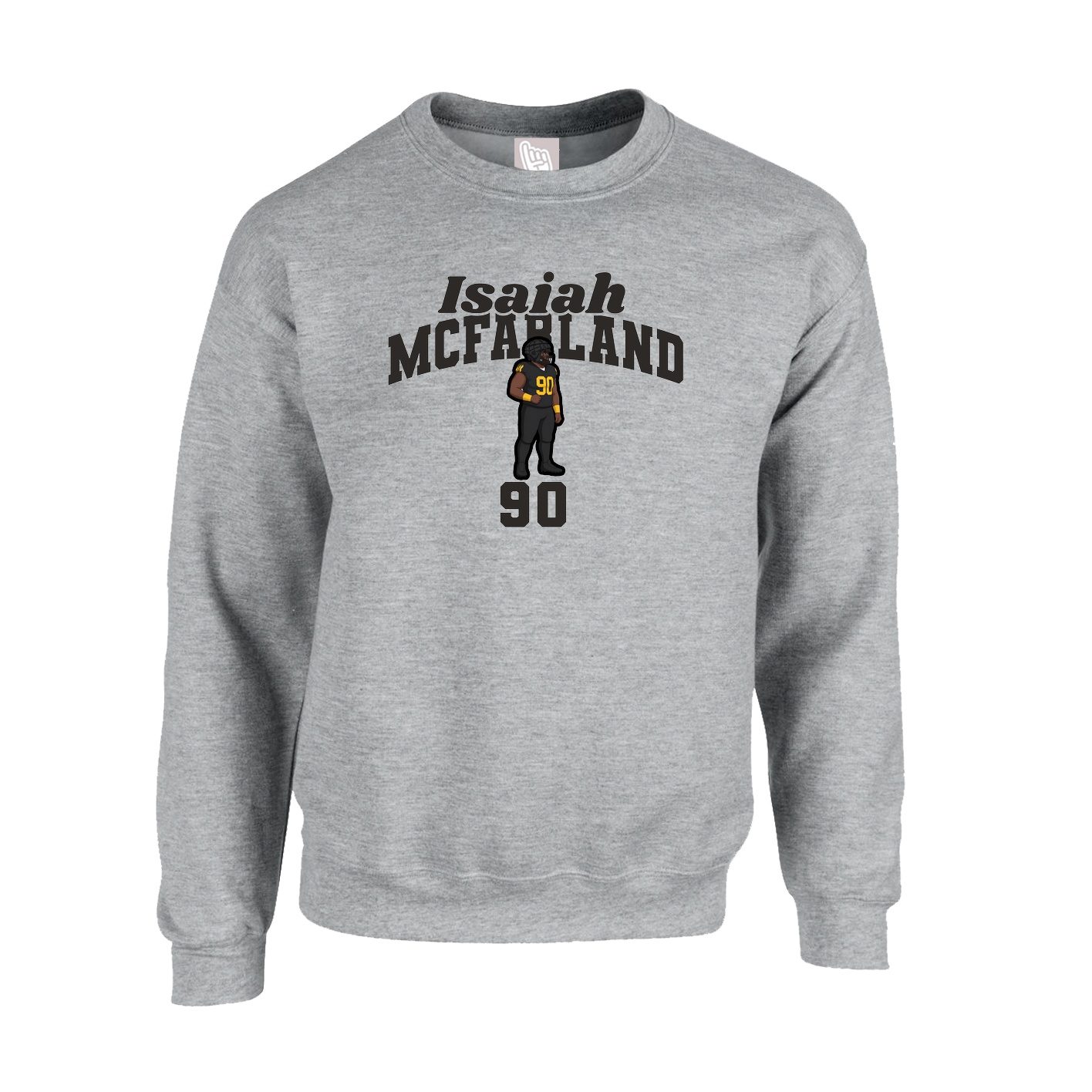 Fleece Crew — Signature Arch in Grey