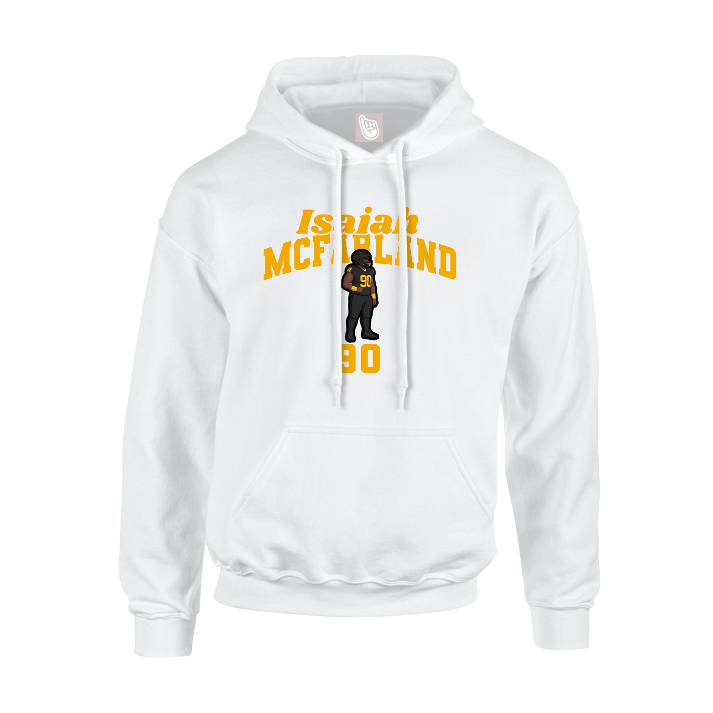 Youth Hoodie — Signature Arch in White