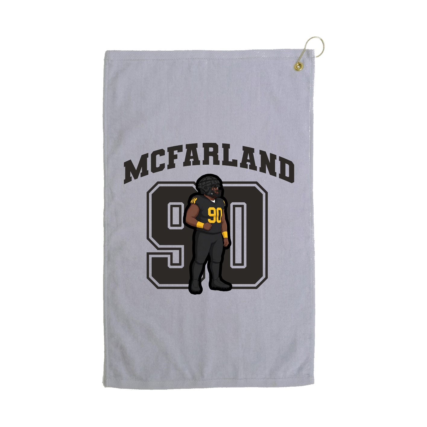 Golf Towel — Number in Grey