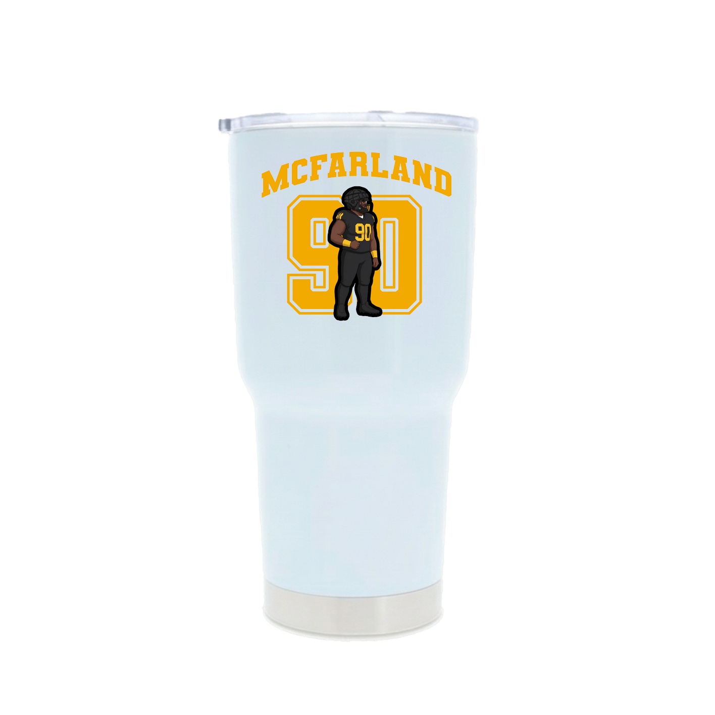 30oz Stainless Steel Tumbler — Number in White