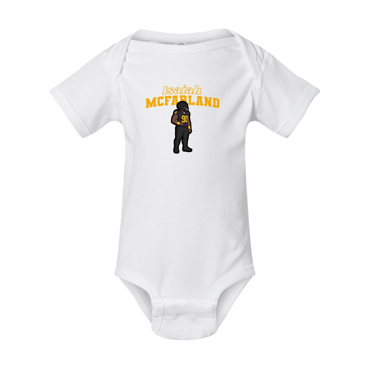 Baby Onesie — Name Arch in White
