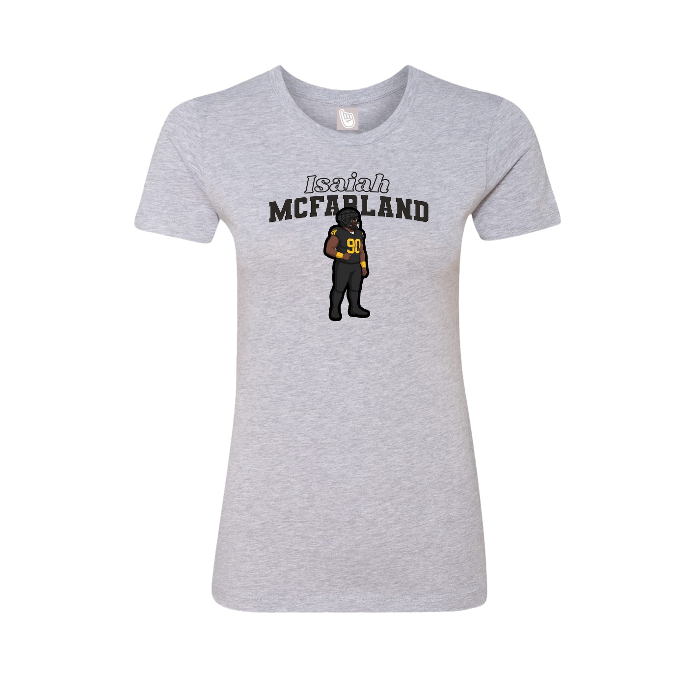 Fitted Women's Tee — Name Arch in Grey