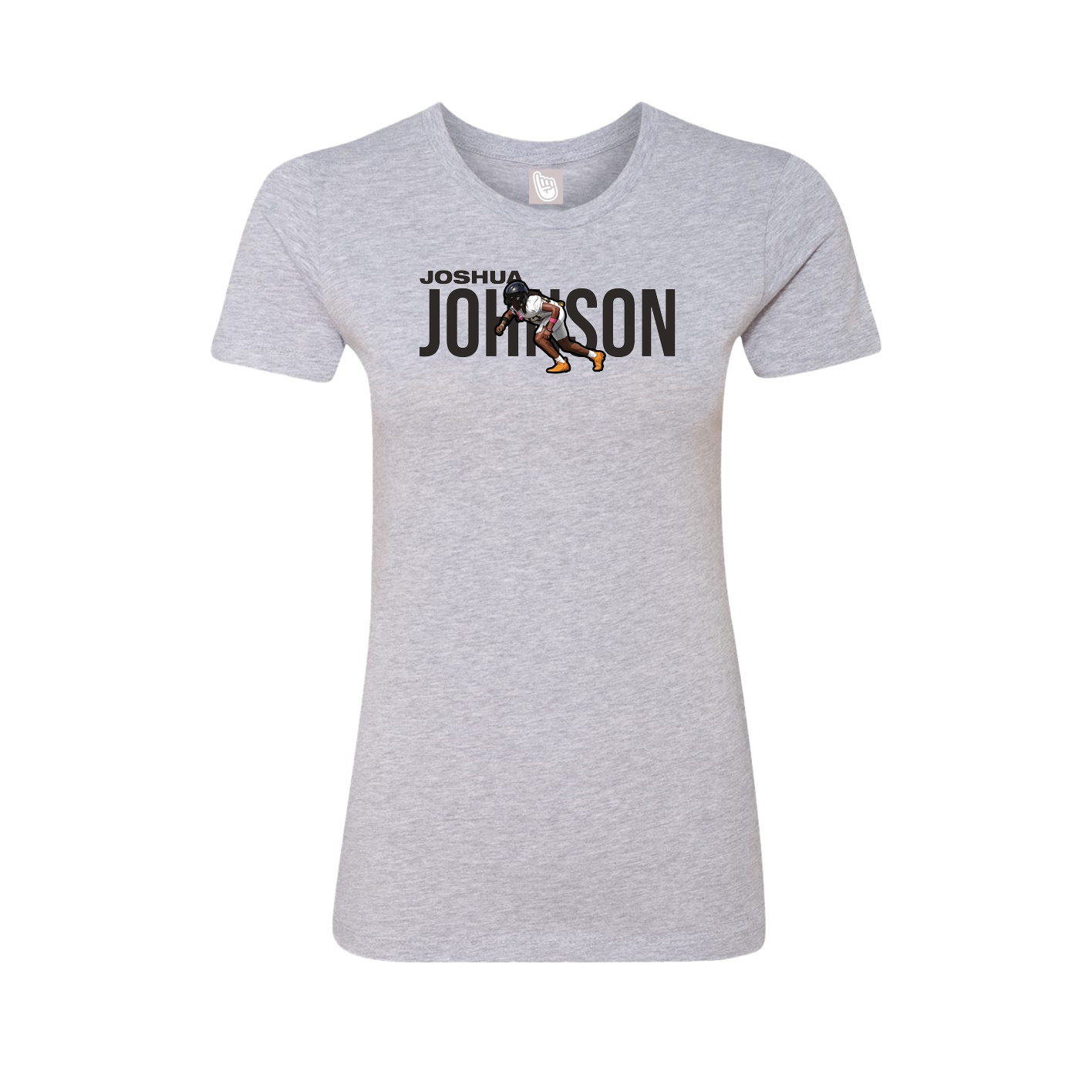 Fitted Women's Tee — Player Name in Grey