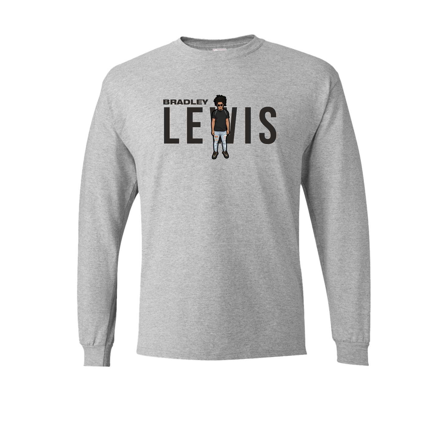 Long Sleeve Tee — Player Name in Grey