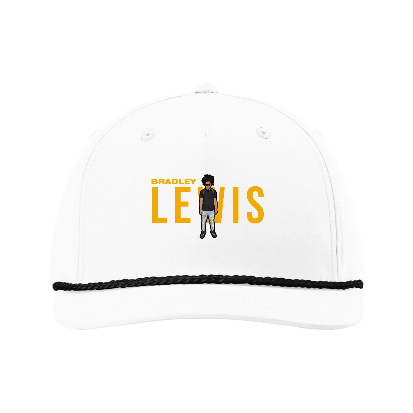 Five-Panel Classic Rope Cap — Player Name in White